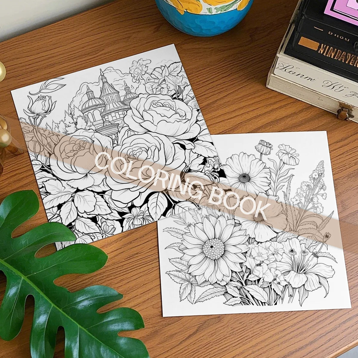 Garden Flowers Coloring Book for Adults Cute Comfy Daily Activities for Educational DIY Relaxation Children Drawing Books