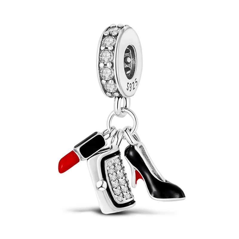 2025 Hot Sale Charms Bead 925 Sterling Silver Pink Butterfly Luminous Firefly Dangle Fit Bangle Bracelet Necklace DIY Jewelry