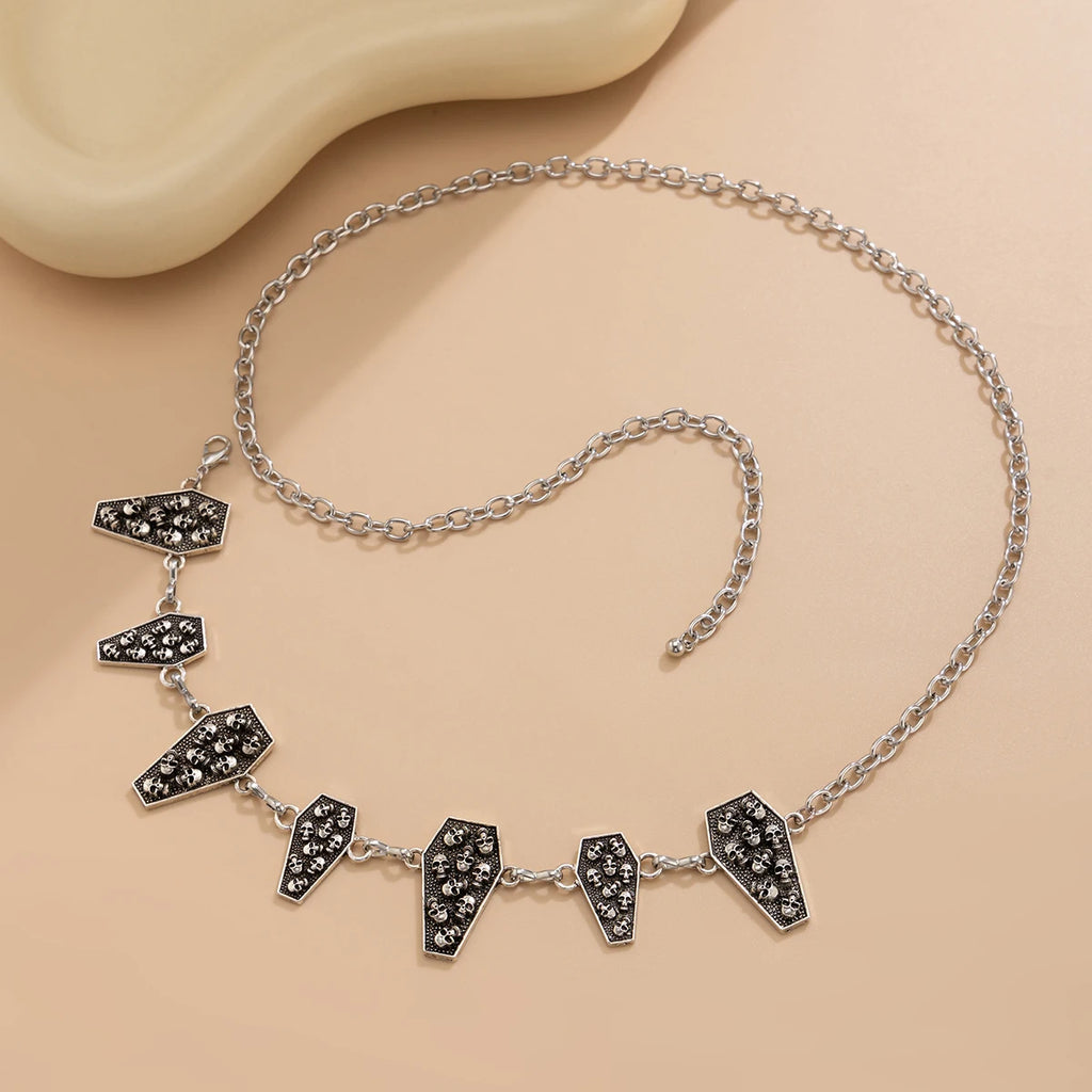 Ingemark Vintage Spider Web Cross Jesus Moon Waist Belly Chain for Women Goth Metal Belt Waistband Halloween Body Jewelry Gift