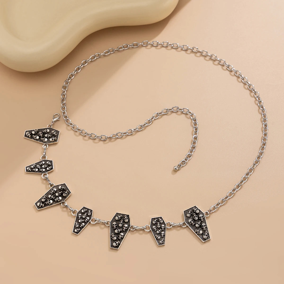 Ingemark Vintage Spider Web Cross Jesus Moon Waist Belly Chain for Women Goth Metal Belt Waistband Halloween Body Jewelry Gift