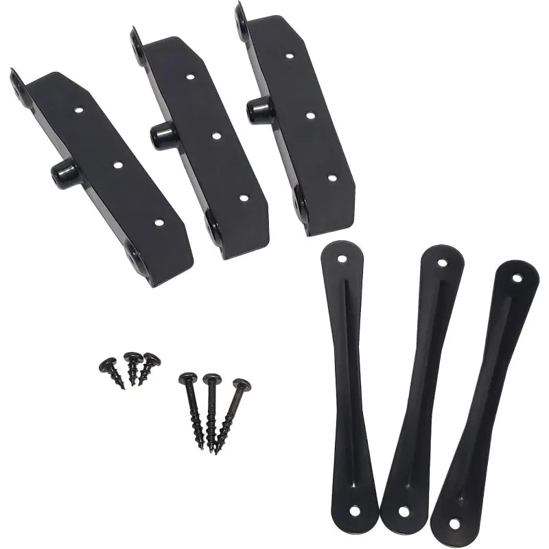 Louvers Hardware Set for Blinds and Shutters, Complete Kit for 11 Boards, Stainless Steel E-Coated Black - DHLH-02