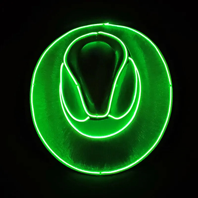Bachelorette Party Supplies Bride Cowgirl Hat Glowing Light Bar Cap Wireless Disco Luminous Led Flashing Neon Western Cowboy Hat