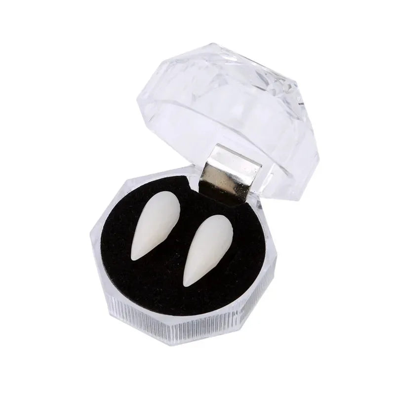 Vampire Teeth Fangs Dentures Props Halloween Costume Props False Teeth Solid Glue Denture Adhesive Halloween Party Decor