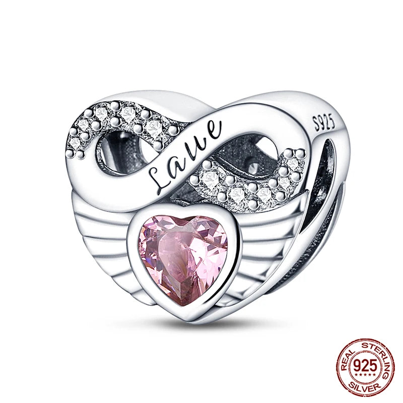 925 Sterling Silver Romantic Heart Series Charms Beads Fit Qikaola 925 Original Bracelet DIY Mother's Day Jewelry Gifts