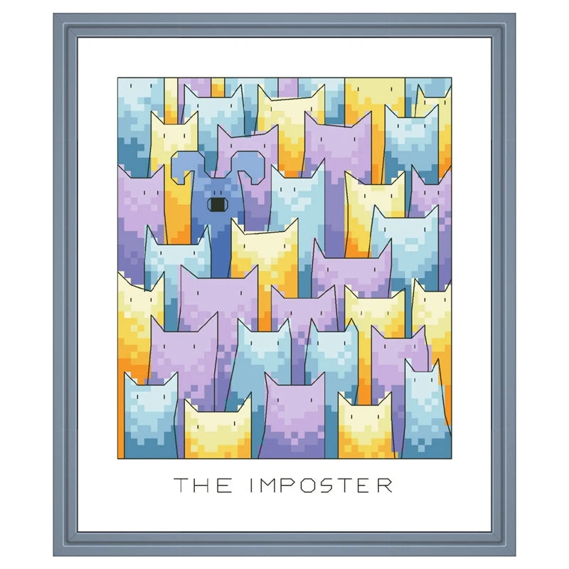 The imposter insomniac cross stitch package cartoon 18ct 14ct cloth cotton thread embroidery DIY handmade needlework