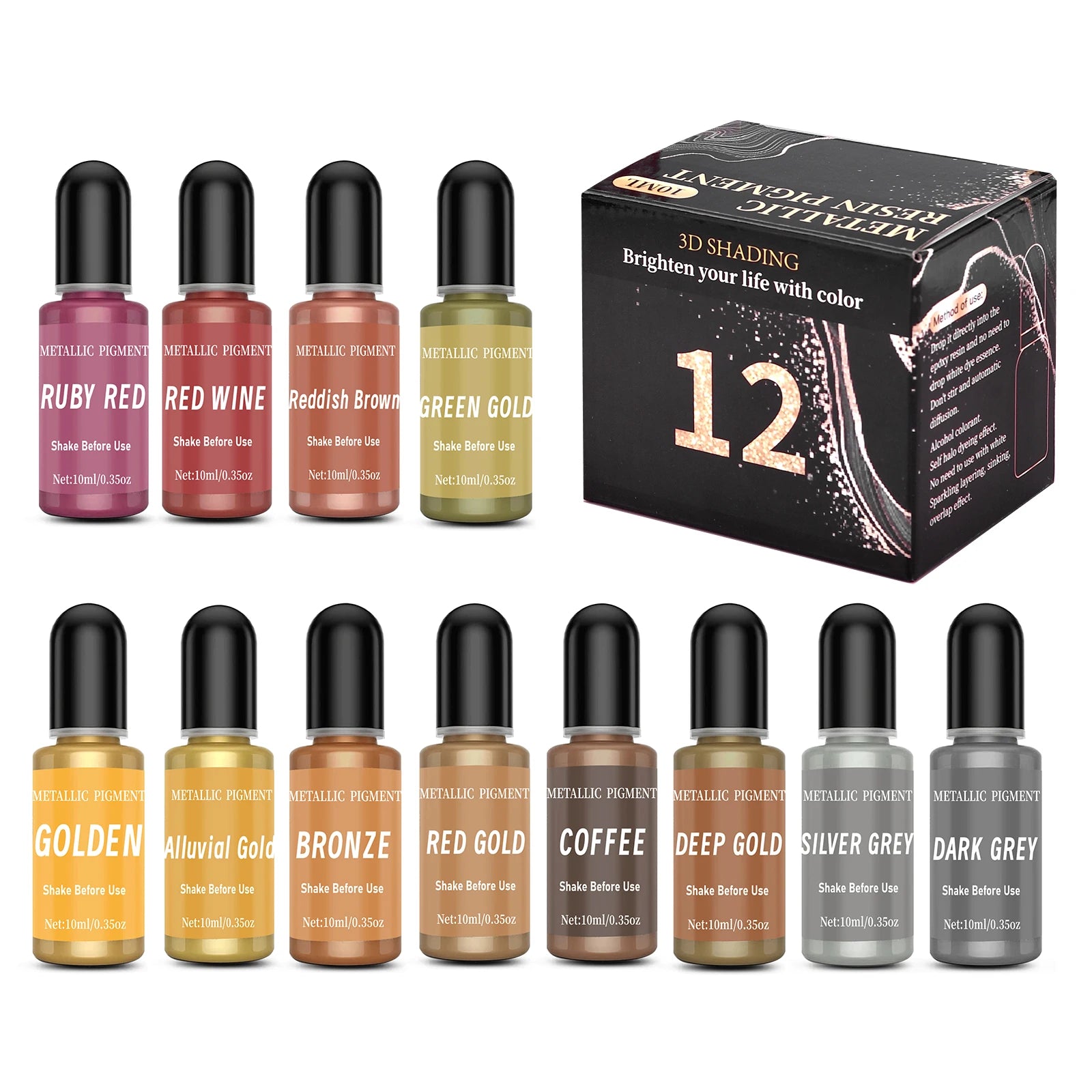 Epoxy Resin Pigment Kits Candle Dye Liquid Colorant DIY UV Epoxy Resin Mold Jewelry Making Candle Soap Making Dye Pigment Sets