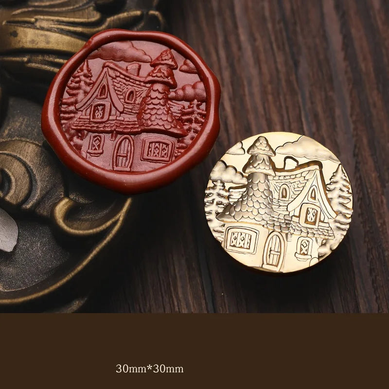 Wax Seal Stamp Vintage Halloween Personalized Wedding Stamp Old Castle Wax Seal Stamp Craft Supplies Stamp and Die Sets HCZ042