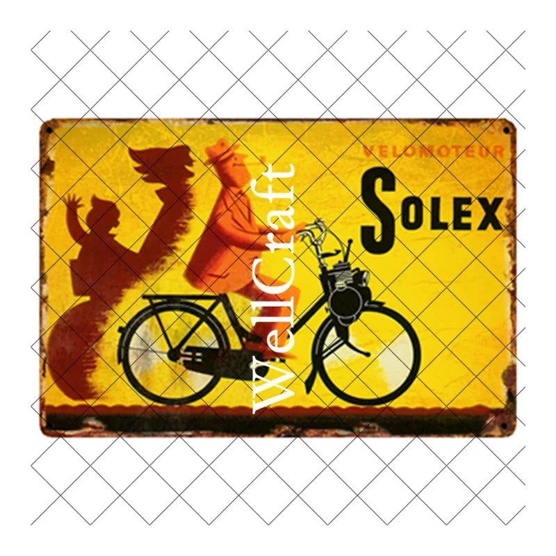 [ WellCraft ] Bicycle Velosolex Tin Signs Retro Bike Wall Plaque Pub Decor WX-11 vintage decor  home decor  room decor