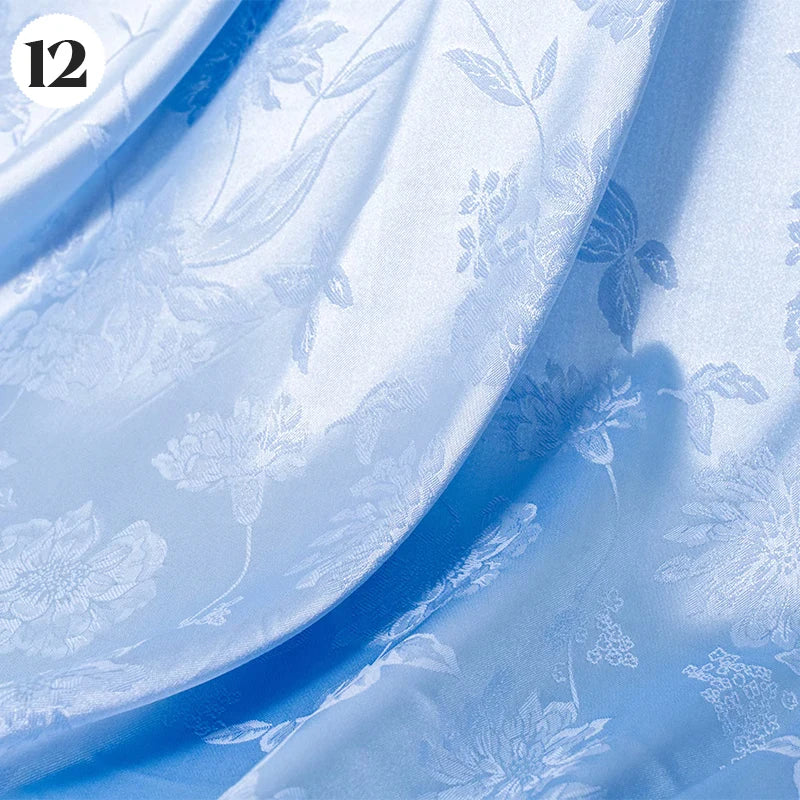Floral Pattern Jacquard Damask Fabric Faux Silk Satin Brocade Fabric For DIY Sewing Cheongsam Hanfu Wedding Dress Garment Decor