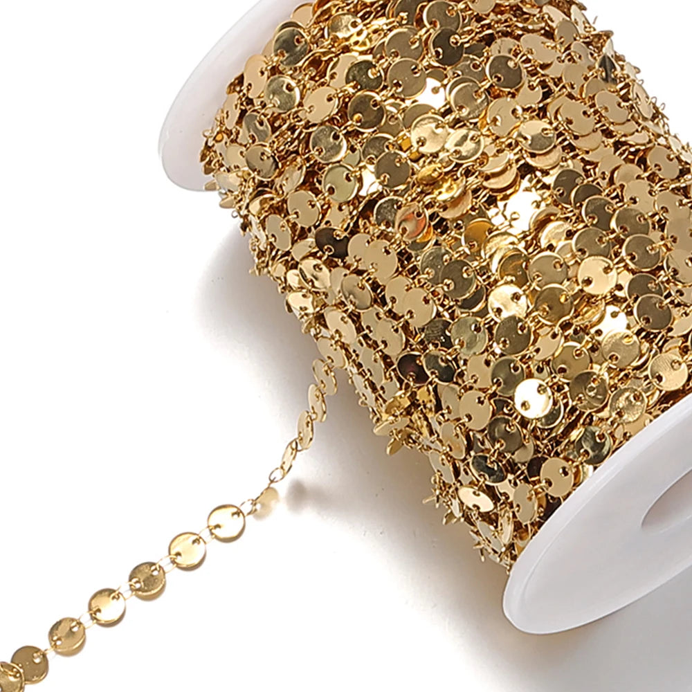 1meter Gold Stainless Steel Chain Multi Styles Star Thick Cable Curb Chains for Necklace Bracelet Jewelry Making DIY No Fade