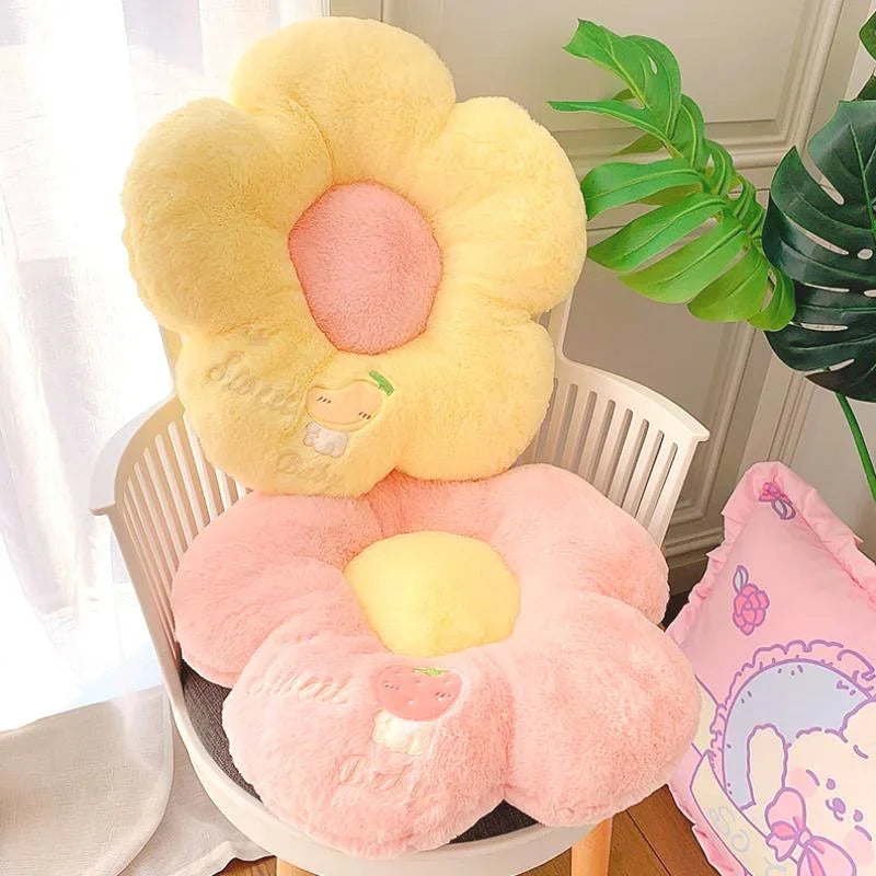 Long Plush Flower Shape Sofa Decor Cushion Stuffed Pink Peach Blossom Flower Baby Floor Playmat Birthday gift Office Seat Pillow