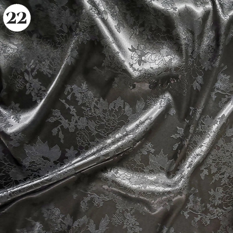 Floral Pattern Jacquard Damask Fabric Faux Silk Satin Brocade Fabric For DIY Sewing Cheongsam Hanfu Wedding Dress Garment Decor