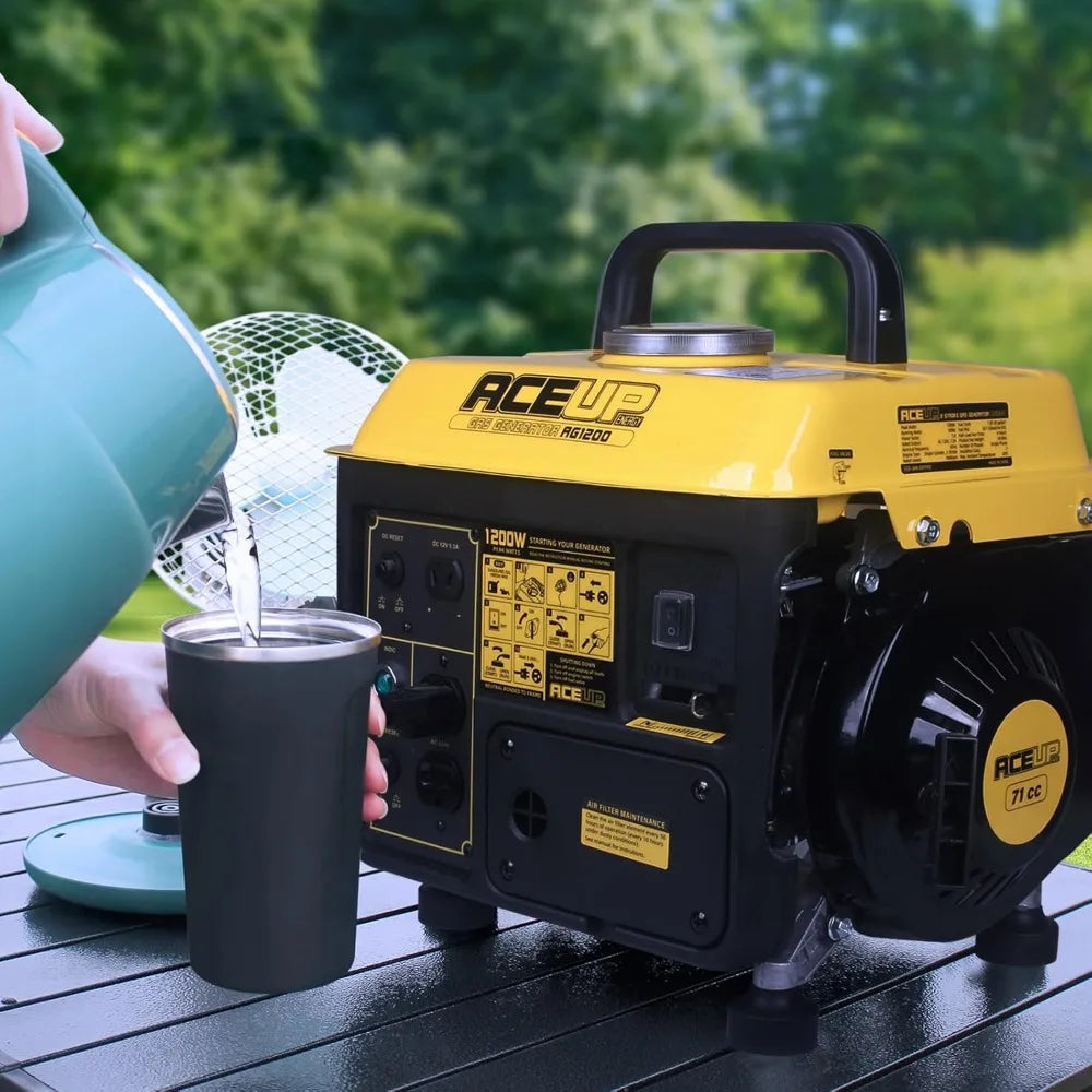 1,200W Gas Powered Generator, Small Portable Generator for Home Use Camping Ultralight, EPA & CARB Compliant