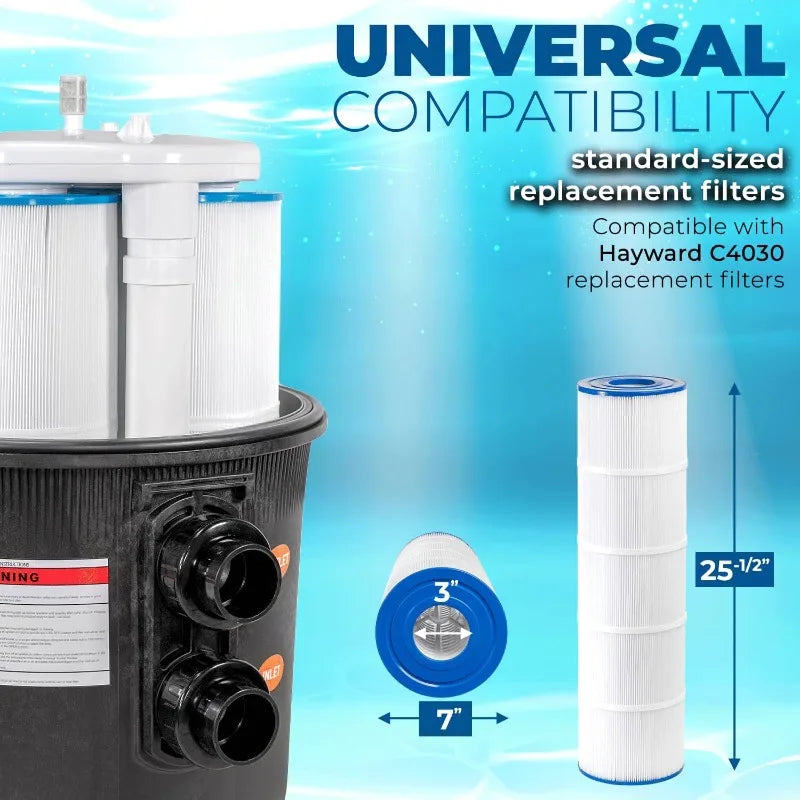425 SQ/FT Pool Cartridge Filter In-Ground Above Ground Swimming Pool and Spa Filter System (4-Pieces Filter Set) 2