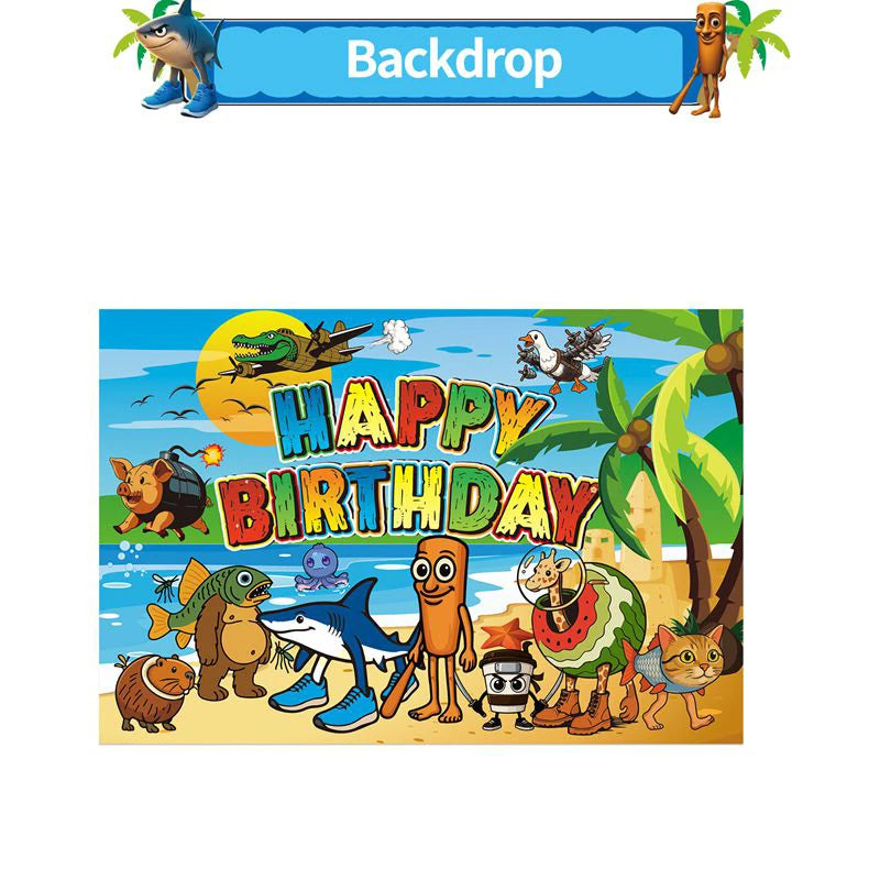 New Italian Brainrot Tablecloth Decorations Tung Tung Sahur Tralalo Theme Table Cover Tableware Set for Kids Birthday Party Gift