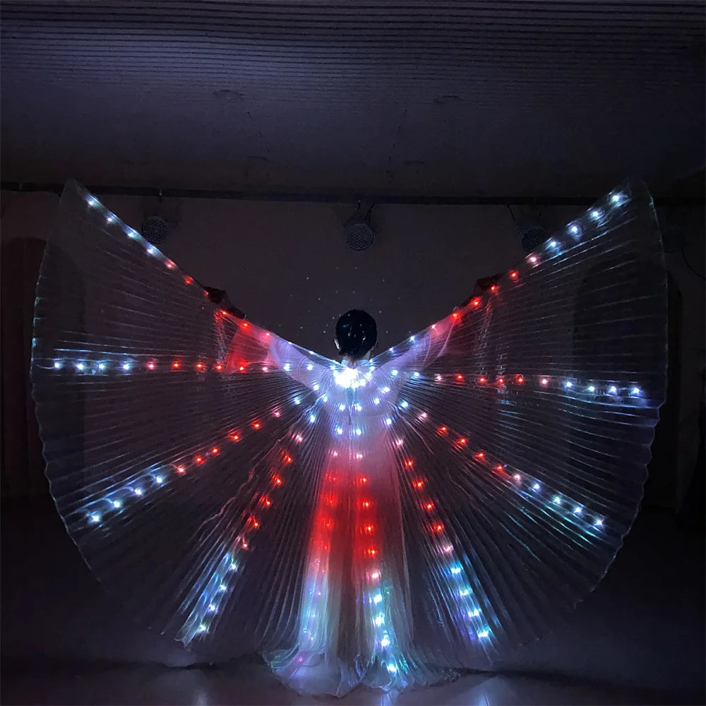 Belly Dance LED Isis Wings Both Sides Fluorescent Butterfly Performance Belly Dancing Bellydance Carnival Led Costumes Shows