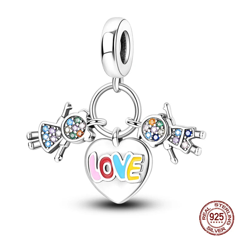 new in Real 925 Sterling Silver Boys and Girls Bicycle Charms Beads Fit Qikaola 925 Original Bracelets Fine DIY Jewelry Making