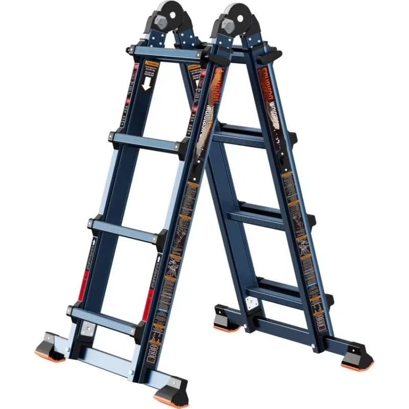 Hot Sale.A Frame 4 Step Ladder Extension,Storage Folding Ladder,300 lbs Security Load,14 FT Anti-Slip Multi Position Ladder