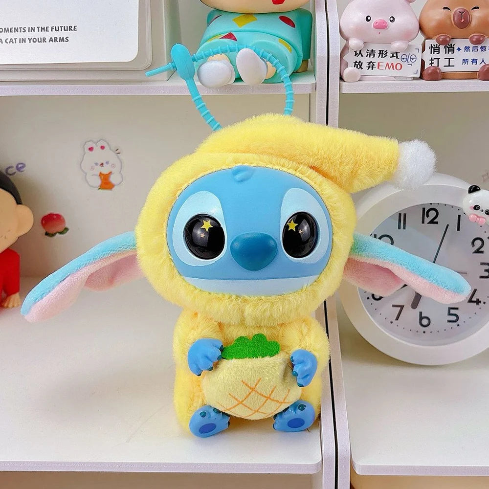 Stitch Plush Toy Lilo&stitch Keychain Keyring Doll Kawaii Accessories Eat Something Before Sleep Series Bag Pendant Girl Gift