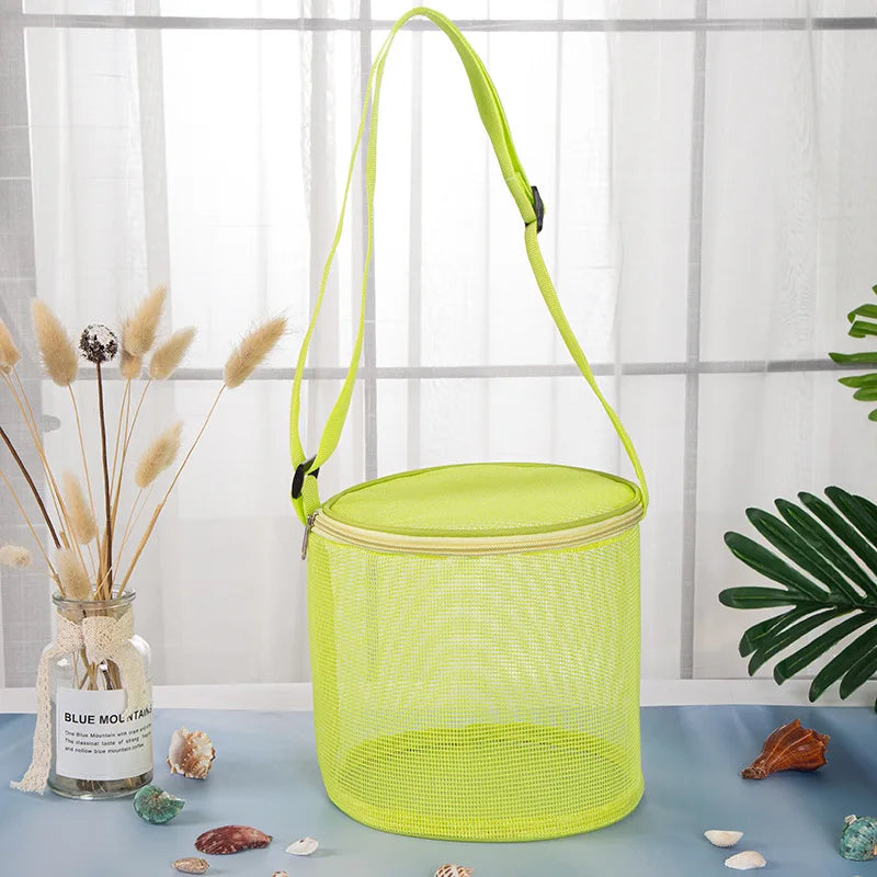 Net Yarn Shell Storage Bag Beach Three-dimensional Circle Dredging Bucket Toys Finishing Collection Bag