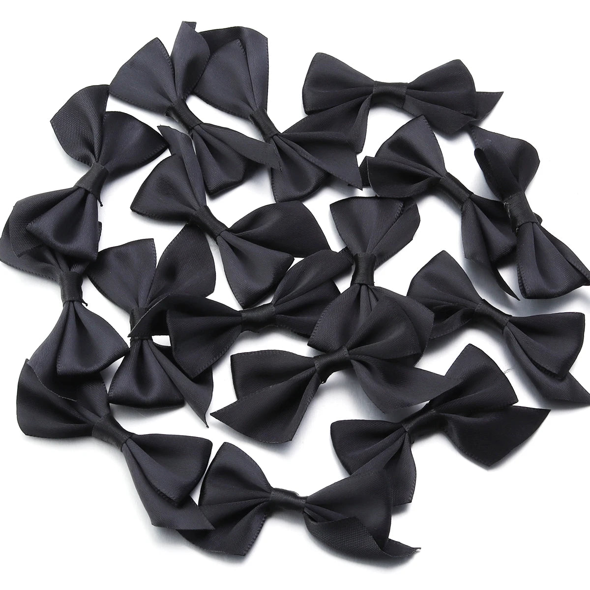 20Pcs/Lot 4cmx7cm Ribbon Width 2.5cm Polyester Satin Handmade Ribbon Bows For DIY Sewing Crafts Bouquets Party Christmas Decor