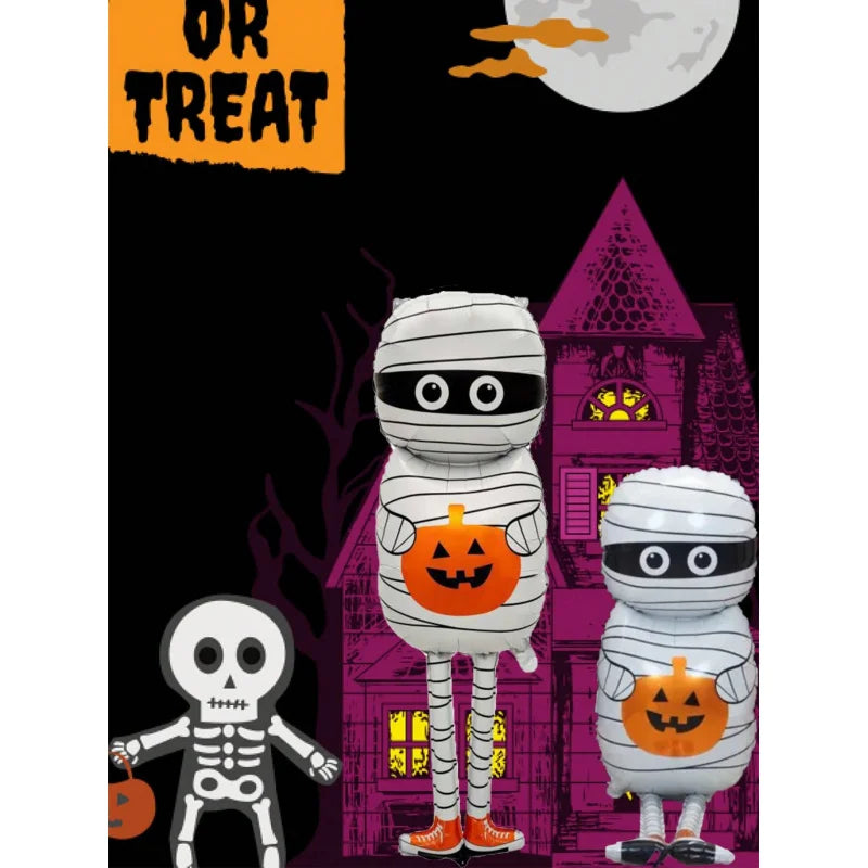 46*17in Halloween Bandage Pumpkin Mummy Balloons, Scary Party Decorations, Spooky Halloween Supplies, Perfect for Horror Parties