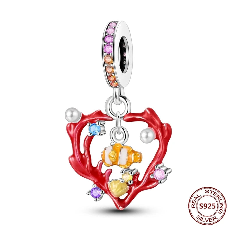 925 Sterling Silver Strawberry Turtle Owl Charm Beads Suitable For Original Bracelet Women DIY Jewelry Making Birthday Gifts