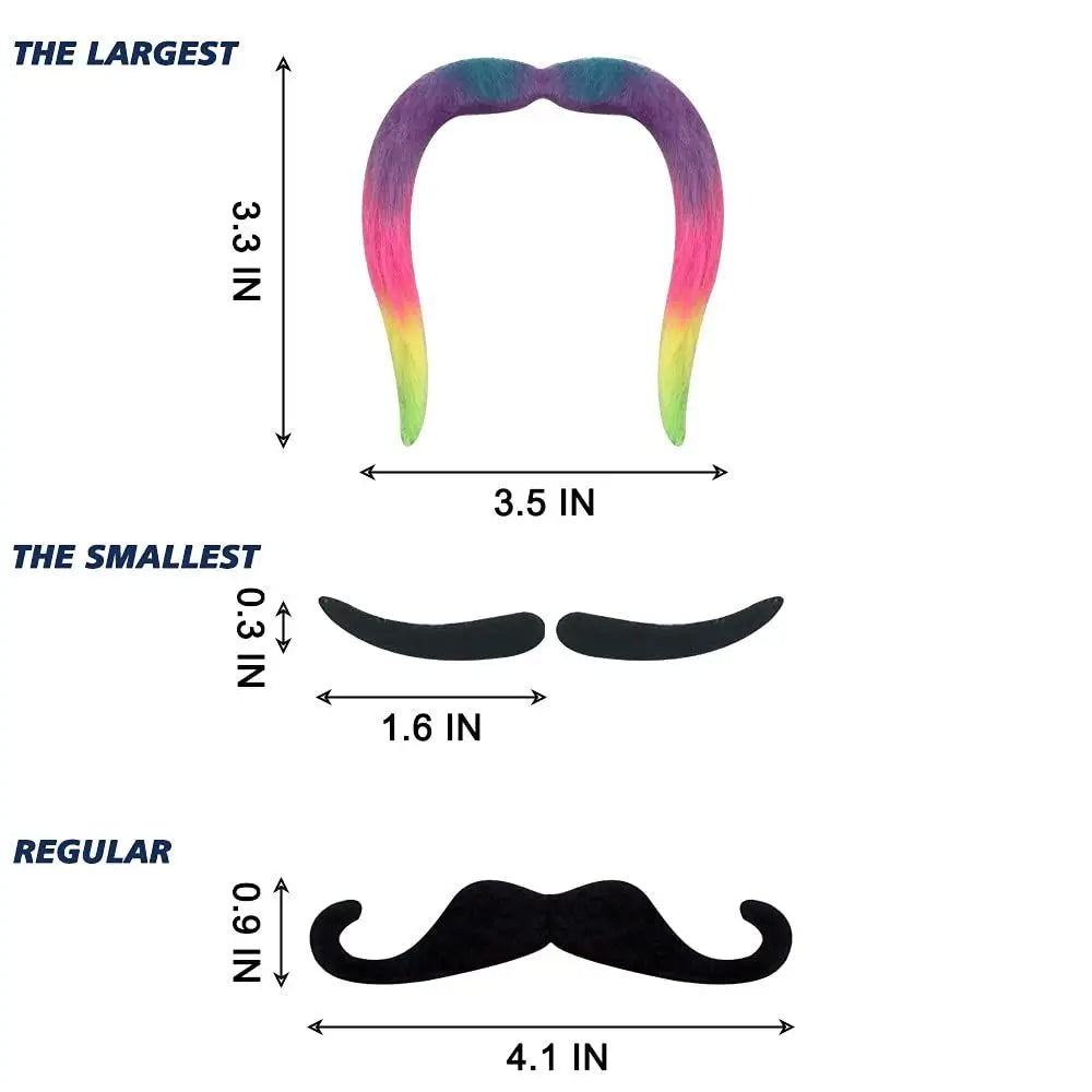 48 Pcs Fake Mustaches Self Adhesive Novelty Mustache Fiesta Party Supplies Halloween Fancy Costume Fake Moustaches Stickers