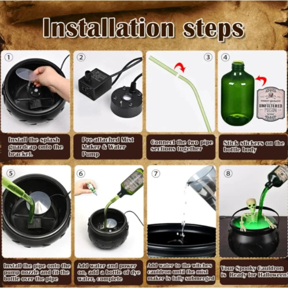 Halloween Decoration Room Decoration Magic Floating Bottle Wizard Bowl Diffuser Spooky Ghost Props Indoor Home Bar Decor