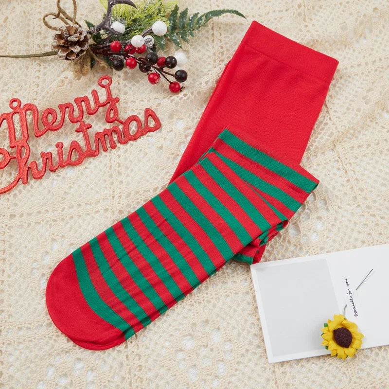 Children Girl Pantyhose Kids Striped Pattern High Waist Cosplay Leggings Pants Cosplay Halloween Christmas Stockings