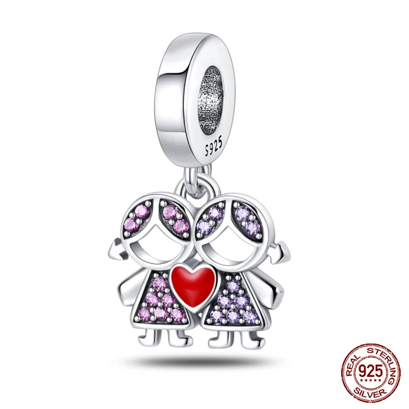 new in Real 925 Sterling Silver Boys and Girls Bicycle Charms Beads Fit Qikaola 925 Original Bracelets Fine DIY Jewelry Making