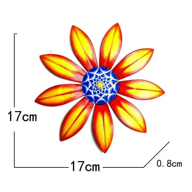 Garden Decoration Metal Flower Wall Decor Art Sculpture Hanging Ornament Aesthetic Home Room Garden Courtyard Decoration Outdoor