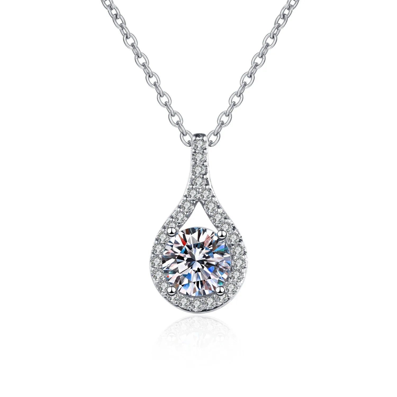 925 Sterling Silver Necklace For Women Round Pendent Sparkling Pave CZ Necklace Fashion Anniversary Birthday Jewelry Gifts N325