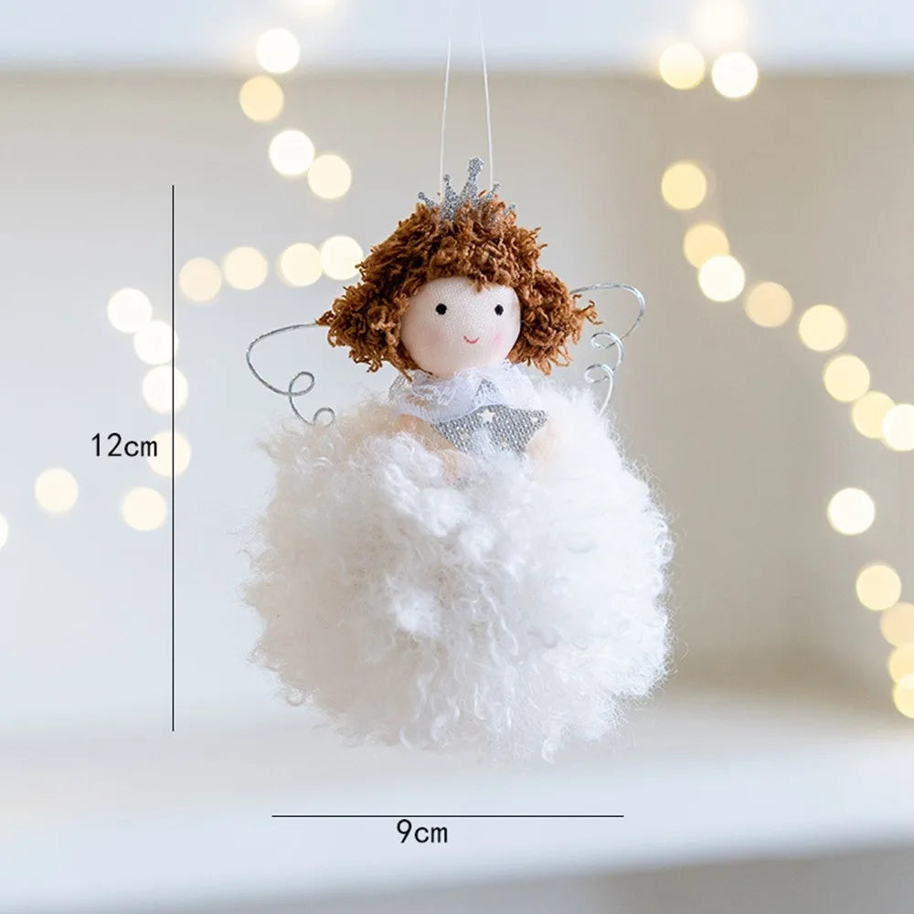 Angel Girl Christmas Angel Doll Drop Ornaments Hanging Pendant Plush Toy Pendant Old Man Snowman Party Gift Xmas Tree Pendant
