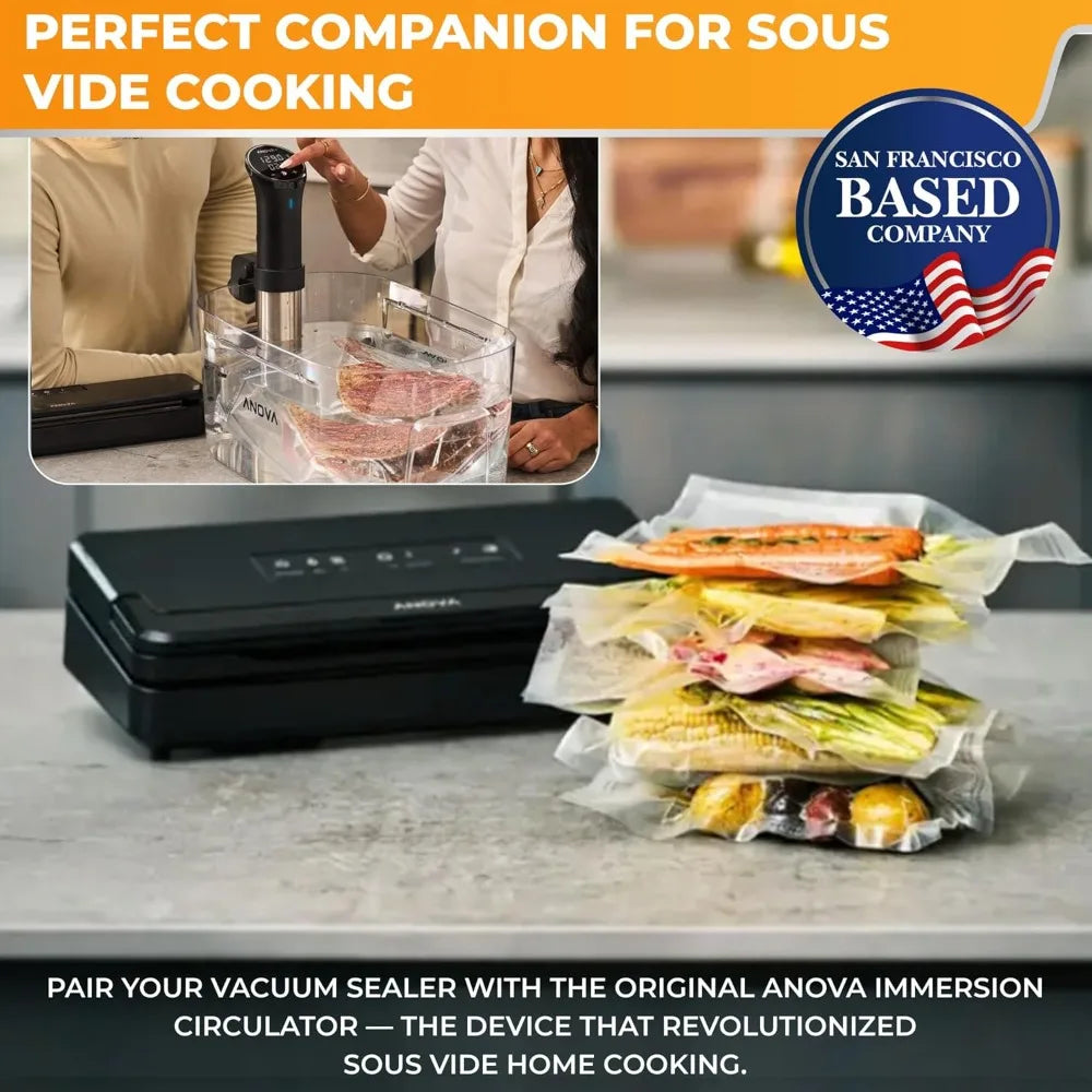 High Quality Precision Vacuum Sealer Pro, Includes Large Bag Roll (19ft), Wet & Dry Dual Food Vacuum Sealer Machine