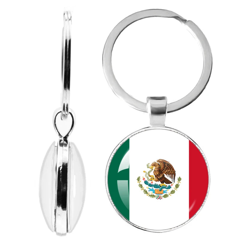 National Flag Glass Double-Sided Keychain Ethiopia Islas Canarias Kenya Sudan Madeira Melilla South Sudan Ceuta Seychelles