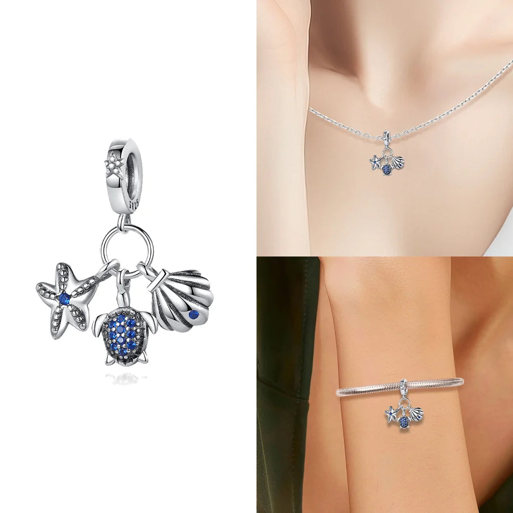 Original Treasure Box Marine Octopus Crab Pirate Charms 925 Silver Beads Fit Bracelet Women Accessories Jewelry Diy Gift Party