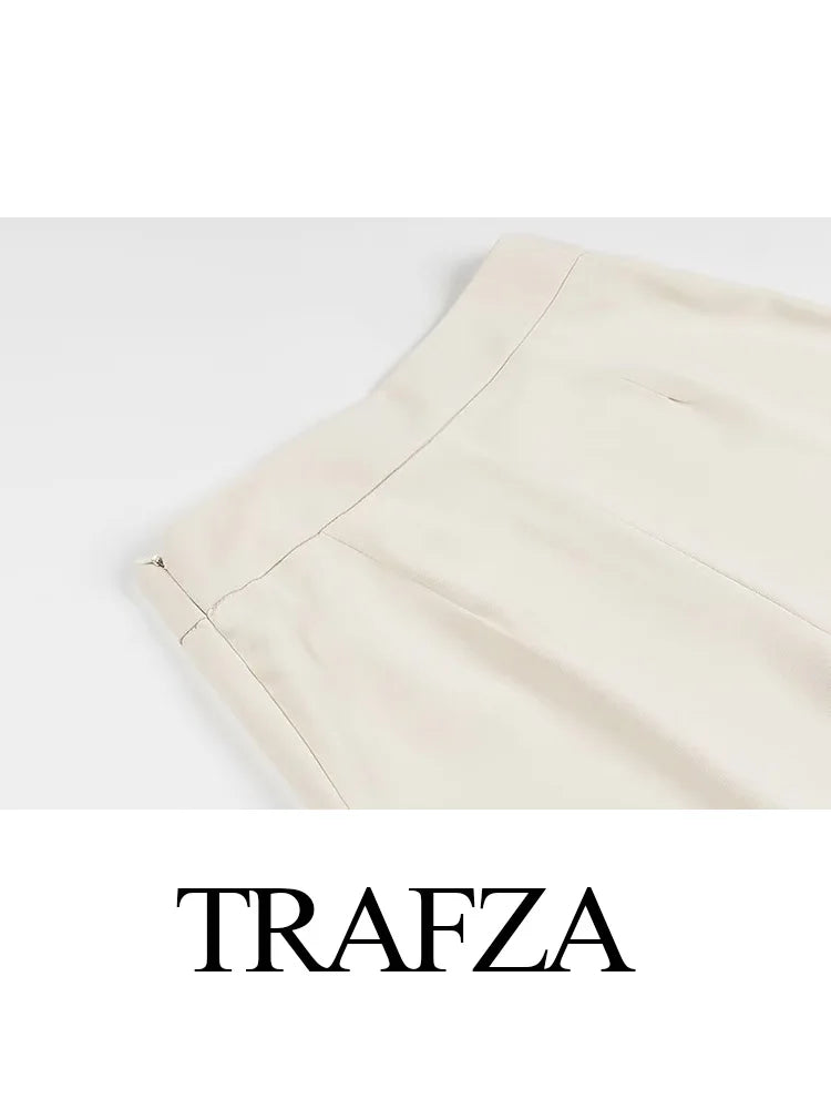 HH Autumn Women Fashion One Button Long Sleeves Pocket Decoration Lapel Blazers+High Waist Side Zipper Solid 2 Piece Set