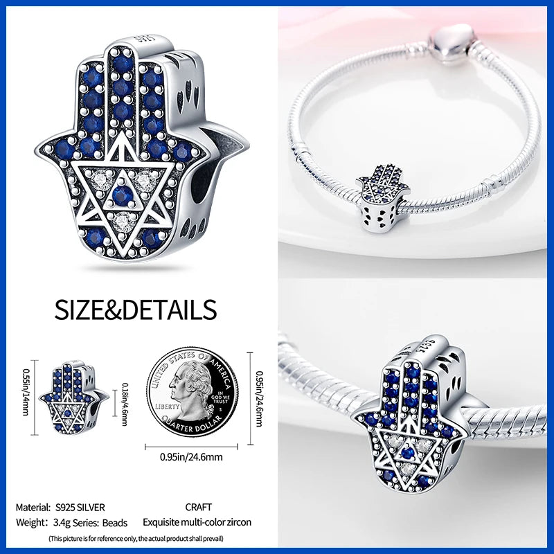 100% Real 925 Sterling Silver Classic Devil's Eye Charms Beads For Women Fit Original Qikaola Bracelets Fine DIY Jewelry Making