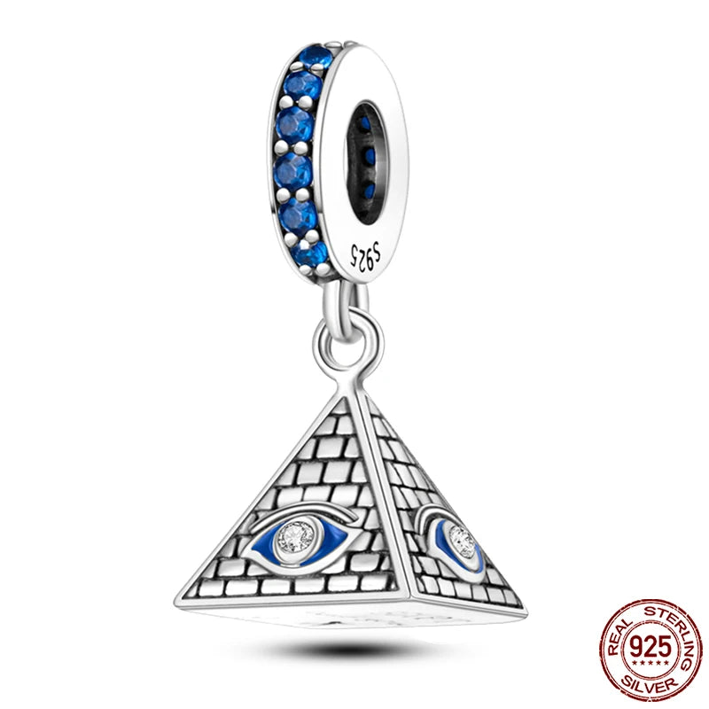 100% Real 925 Sterling Silver Classic Devil's Eye Charms Beads For Women Fit Original Qikaola Bracelets Fine DIY Jewelry Making