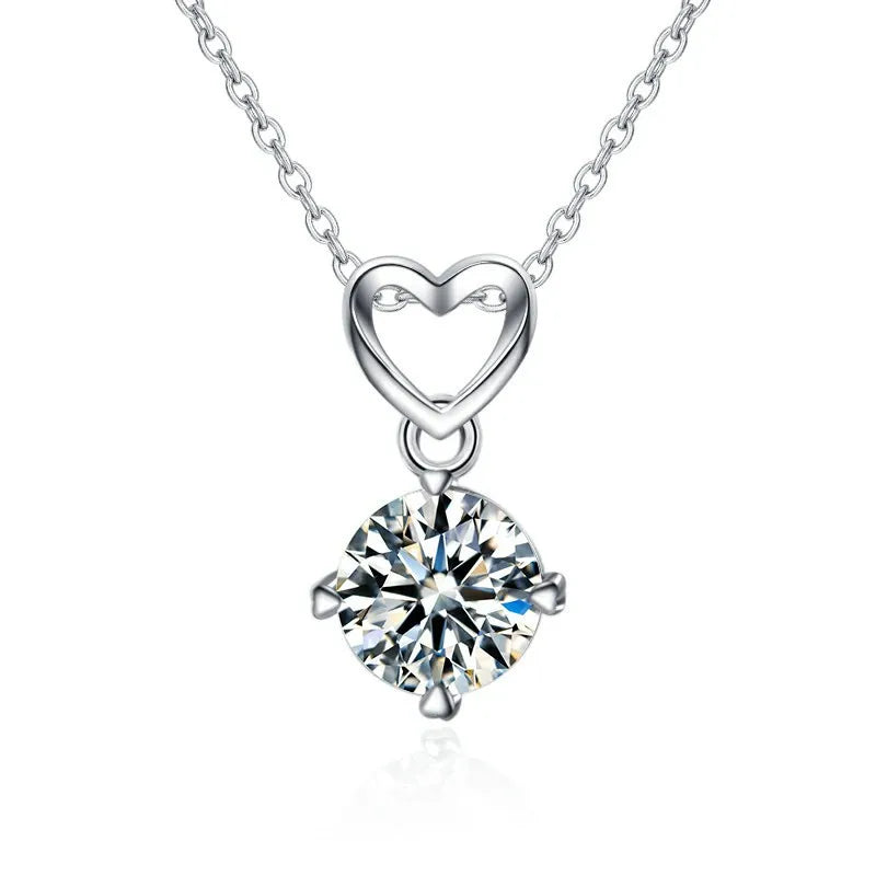 925 Sterling Silver Necklace For Women Round Pendent Sparkling Pave CZ Necklace Fashion Anniversary Birthday Jewelry Gifts N325