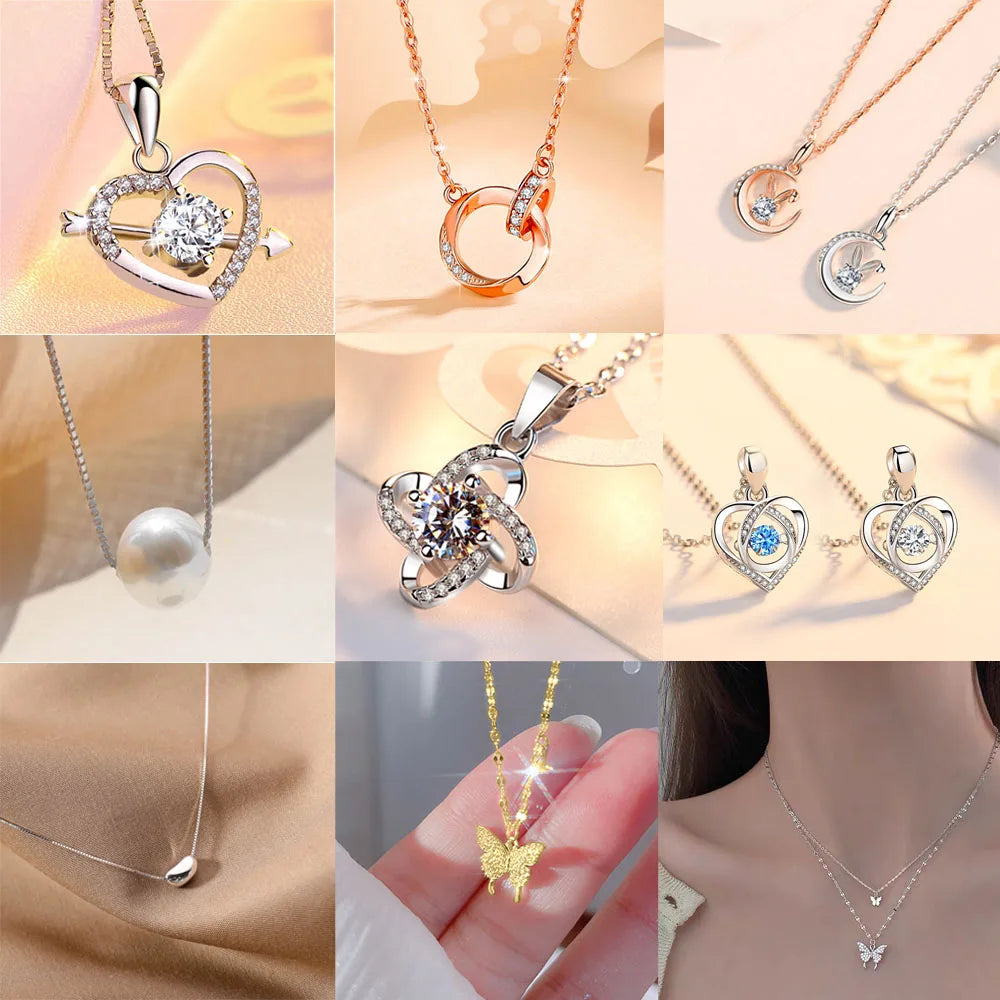 925 Sterling Silver AAA Zircon Necklace Chain High Quality Fashion Jewelry For Women Men Wedding Birthday Party Gift