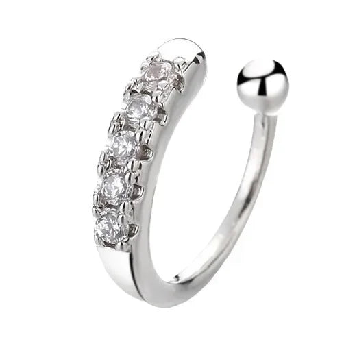 Korean Exquisite Zircon Star Ear Clip for Women Without Piercing Long Tassel Sweet Ear Cuff Clip Earrings Wedding Jewelry Gift