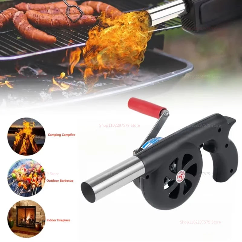 Camping Handheld Blower Lightweight Outdoor BBQ Hand Crank Fan Barbecue Accessories Portable Aiding Fire Cooking Tools