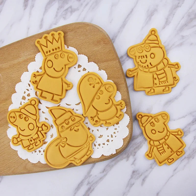 Peppa Pig Cartoon Cookie Mold Stereoscopic Household Cookie Grinder Tipping Sugar Diy Making Moulds Baking Tools Halloween Gift