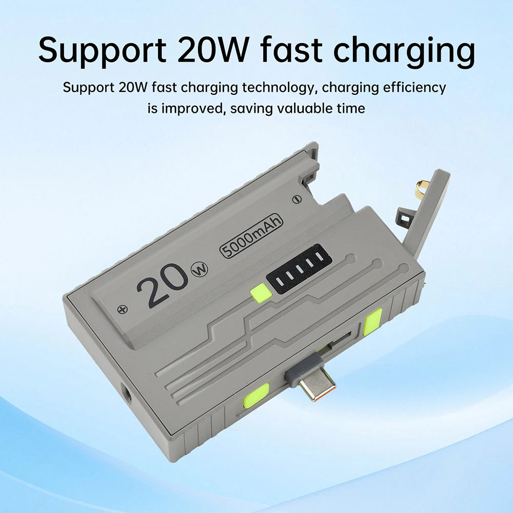 1*21700 Battery Box DIY Kit Battery Charger Case DIY Power Bank Box 20W Fast Charging For Phone Charging Not Including Batteries