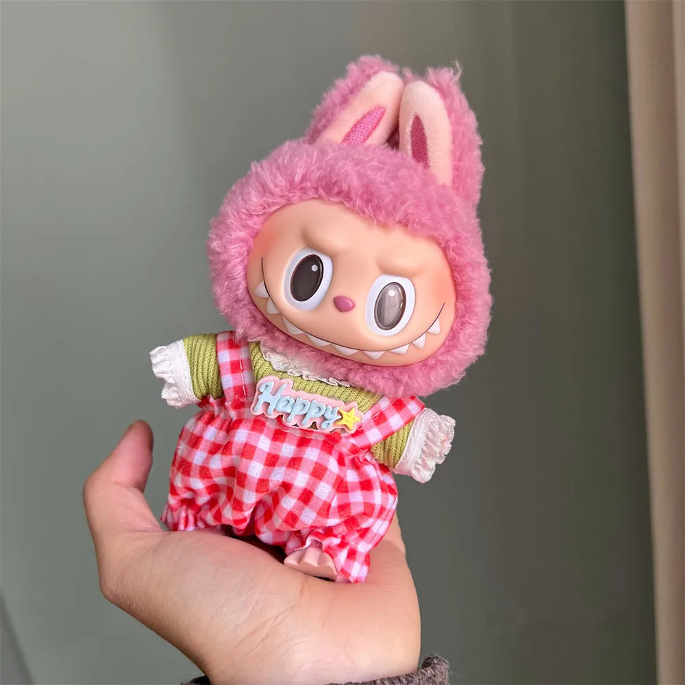 Plush Doll Multiple Styles Clothing Set For 17cm Labubu Outfit Accessories Trendy Clothes Girl Gift