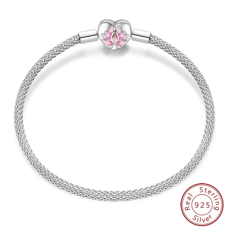 Original 17-20CM Silver 925 Bracelets Star Moon Starry Trajectory Cat Claw Love Zircon Bracelets Fit DIY Charms Birthday Jewelry