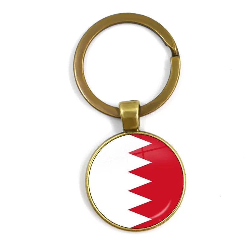 Iraq, Yemen, Nepal, Bangladesh, Maldives, Lebanon Flag Keychain 25mm Glass Keychain As a Gift To Friends  Gift