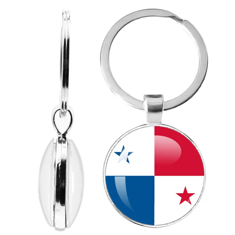 National Flag Glass Double-Sided Keychain Ethiopia Islas Canarias Kenya Sudan Madeira Melilla South Sudan Ceuta Seychelles